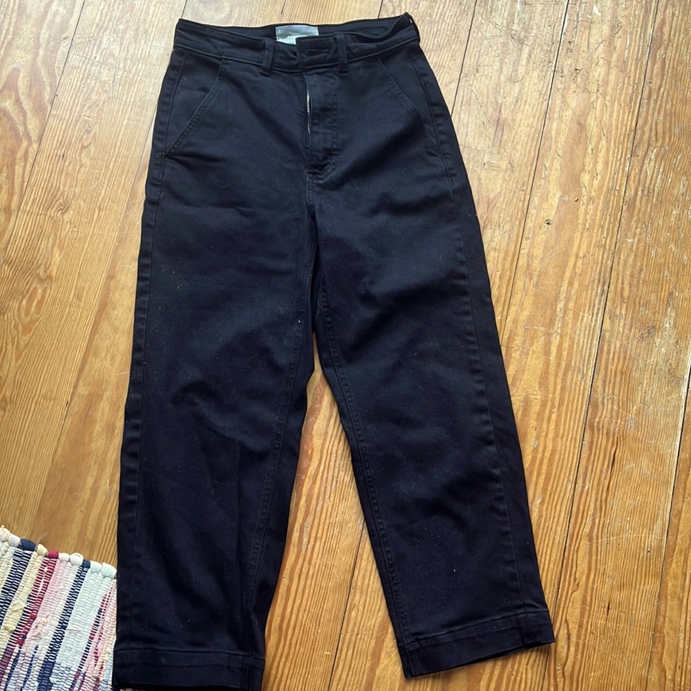 Everlane Emmet Straight Leg Crop Pants Black 2